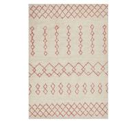 Tappeto Rettangolare cotone 140 x 200 cm Beige e Rosa Motivo Geometrico Buxar