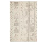 Tappeto rettangolare cotone 140 x 200 cm motivo geometrico beige Edirne