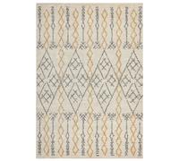 Tappeto rettangolare cotone 160 x 230 cm motivo geometrico beige Kadapa