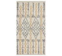 Tappeto rettangolare cotone 80 x 150 cm con motivo geometrico beige Kadapa