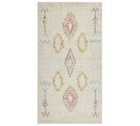 Tappeto rettangolare cotone 80 x 150 cm motivo geometrico beige Bettiah