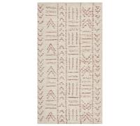 Tappeto rettangolare cotone 80 x 150 cm motivo geometrico beige Edirne