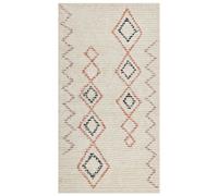 Tappeto rettangolare cotone 80 x 150 cm motivo geometrico beige Guwahati