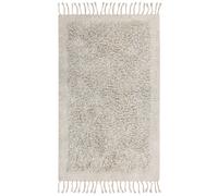 Tappeto rettangolare in cotone con frange 80 x 150 cm beige Bitlis