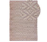 Tappeto rettangolare in cotone e iuta beige e rosa 160 x 230 cm Gerze