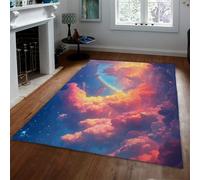 Tappeto romantico da sogno per l'area Nuvole al tramonto Tappeti arcobaleno Tappeti arcobaleno Moquette antiscivolo a pelo basso lavabile per soggiorno Camera da letto sotto il tavolo 140x180cm
