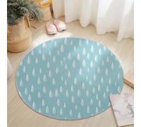 Tappeto Rotondo 180 Cm La Natura Le Gocce Di Pioggia Il Cielo Resistente E Lavabile Con Azzurro - Morbido E Confortevole Colore Per Soggiorno Studio O Cameretta Dei Bambini