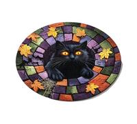 Tappeto rotondo 3D per Halloween, decorazione spaventosa con illusione | Divertente zerbino in velluto di cristallo, morbido, rotondo, per soggiorno, ingresso, camera da letto