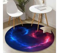 Tappeto Rotondo 60 cm per Camera Letto Ufficio, Astratto Fantasy Amore Lavabile Antiscivolo, Buio Flanella Tappetino Rotondo Morbido e Confortevole Durevole