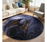 Tappeto rotondo 80 cm stile gioco animale lavabile area tappeto a pelo | Tappeto antiscivolo per la decorazione della casa, tavolino da caffè, sala da pranzo, camera da letto, divano, sedia