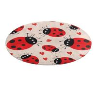 Tappeto rotondo a forma di coccinella, antiscivolo, morbido, lavabile, assorbente, per cucina, camera da letto, bagno, decorazione per la casa, 61 x 61 cm