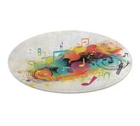 Tappeto rotondo a tema musica astratta morbido assorbente tappetino da bagno ingresso antiscivolo tappeti fattoria anteriore posteriore zerbino 60 x 60 cm per camera da letto soggiorno decorazione