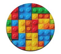 Tappeto rotondo alla moda, tappeto circolare lavabile, tappeto decorativo per divano, camera da letto, mattoni colorati.