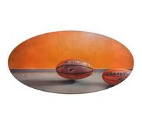 Tappeto rotondo arancione con pallacanestro, morbido, assorbente, tappetino da bagno, ingresso, antiscivolo, tappetino per porta anteriore e posteriore, 60 x 60 cm, per camera da letto, soggiorno