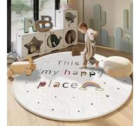 Tappeto rotondo arcobaleno per bambini, morbido e soffice, tappeto da costruzione per bambini per sala giochi, antiscivolo, tappeto per asilo nido per la camera dei ragazzi, 0,79 m