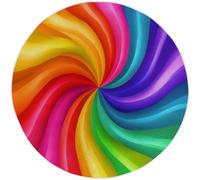 Tappeto Rotondo Astratto 120 cm, Morbida Microfibra Tappeto Colore a Cerchio Salotto Cameretta Soggiorno, Antiscivolo Lavabile Stampe Luminoso Vortici Tappeti di Zona