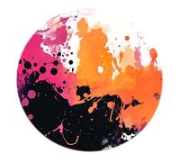 Tappeto rotondo astratto moderno Splash 60cm - Esplosione Rosso Giallo Nero Gocciola Tappeti morbidi lavabili antiscivolo per soggiorno Home Office