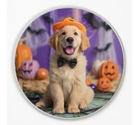 Tappeto Rotondo Bambini 60 cm Taupe caldo, Animali Carini Golden Retriever Motivi Antiscivolo Tappeti per la Casa per Camera Da Letto Bagno Aree Interne Soggiorno