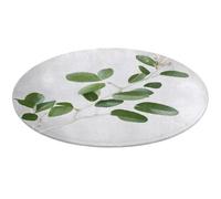 Tappeto rotondo bianco naturale ramoscello verde morbido tappetino assorbente tappetino da bagno ingresso antiscivolo tappeto fattoria tappetino anteriore posteriore 60 x 60 cm per camera da letto