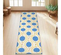 Tappeto rotondo blu, moderno e minimalista, a pois gialli marroni N/a blu, antiscivolo, estetico, rettangolare, per pavimento di casa, cucina, ingresso, comodino, porta, corridoio, 6 x 1,5 m