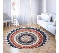 Tappeto rotondo boho colorato 150cm Piccolo tappetino morbido pelo basso