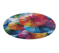 Tappeto rotondo colorato a forma di ombrello, morbido, assorbente, tappetino da bagno, ingresso, antiscivolo, tappetino per porta anteriore e posteriore, 90 x 90 cm, per camera da letto, soggiorno