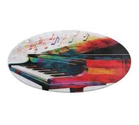 Tappeto rotondo colorato con tastiera di pianoforte, morbido, assorbente, tappetino da bagno per ingresso, antiscivolo, tappetino per porta anteriore e posteriore, 90 x 90 cm, per camera da letto