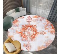 Tappeto Rotondo Colore Salotto, Orientale Texture Stampa Morbido Retrò Tappetini Antiscivolo Tappeto - 120 cm per Bambini Cameretta Casa Cucina Zona Balcone Tavolino