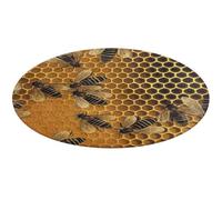 Tappeto rotondo con api sull'alveare, lavabile, antiscivolo, per soggiorno, morbido, lavabile, per camera da letto, moderno, per yoga, ufficio, casa, regalo, 90 x 90 cm