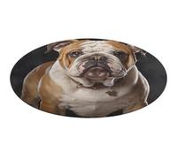 Tappeto rotondo con bulldog inglese, morbido, assorbente, tappetino da bagno per ingresso, antiscivolo, tappetino per porta anteriore e posteriore, 60 x 60 cm, per camera da letto, soggiorno