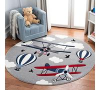 Tappeto rotondo con cartoni animati, animale, rotondo, per bambini, tappetino da yoga, per soggiorno, camera da letto, camera da letto, cameretta dei bambini