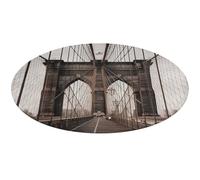 Tappeto rotondo con foto del ponte di Brooklyn, morbido e assorbente, tappetino da bagno per ingresso, antiscivolo, tappetino per porta anteriore e posteriore, 60 x 60 cm, per camera da letto