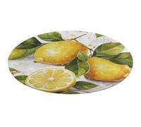 Tappeto rotondo con frutta limone morbido assorbente tappetino da bagno ingresso antiscivolo tappeto fattoria anteriore posteriore zerbino 80 x 80 cm per camera da letto soggiorno casa decorativo
