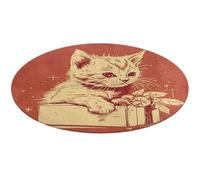 Tappeto rotondo con gatto sdraiato sulla scatola, morbido e assorbente, tappetino da bagno per ingresso, antiscivolo, tappetino per porta anteriore e posteriore, 60 x 60 cm, per camera da letto