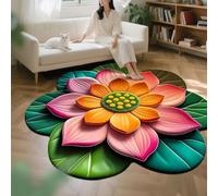 Tappeto rotondo con girasole, tappeto per soggiorno, ingresso per interni ed esterni, super assorbente, ultra sottile, antiscivolo, ad asciugatura rapida, adatto per interni ed esterni, adatto sotto