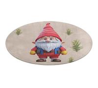 Tappeto rotondo con gnomo carino, lavabile, antiscivolo, per soggiorno, morbido, lavabile, per camera da letto, moderno, tappetino da yoga per stanza, ufficio, casa, regalo, 60 x 60 cm
