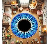 Tappeto rotondo con illusione ottica 3D grande tappeto con motivi Abisso senza fondo Buco profondo nell oceano tappeti circolari lavabili con illusione ottica per l'arredamento di soggiorno da letto