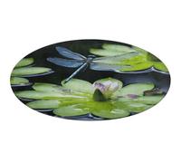 Tappeto rotondo con libellula che vola sopra il tappeto morbido assorbente tappetino da bagno ingresso antiscivolo tappeto fattoria tappetino anteriore posteriore 60 x 60 cm per camera da letto