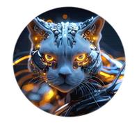 Tappeto rotondo con motivo a gatto 60cm - Moderno zerbino lavabile antiscivolo morbido per cucina pavimento sotto il tavolo lavanderia cameretta dei bambini sala giochi