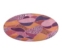 Tappeto rotondo con motivo rosa e arancione, morbido tappetino da bagno assorbente, tappetino antiscivolo per ingresso e ingresso, tappetino per porta anteriore e posteriore, 90 x 90 cm, per camera da