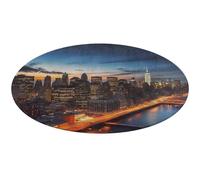 Tappeto rotondo con paesaggio di New York City, lavabile, antiscivolo, per soggiorno, morbido, lavabile, per camera da letto, moderno, tappetino da yoga, per ufficio, casa, regalo, 90 x 90 cm