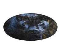 Tappeto rotondo con pantera con occhi blu, morbido e assorbente, tappetino da bagno per ingresso, antiscivolo, 90 x 90 cm, per camera da letto, soggiorno, decorazione per la casa