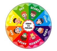 Tappeto rotondo con ruota dei sentimenti e delle emozioni, tappeto educativo per la salute mentale, per classe, calmante, emozioni, sentimenti ABC, per bambini, terapista, regalo per il rientro a