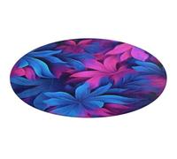 Tappeto rotondo con sfondo blu, lavabile, antiscivolo, per soggiorno, morbido, lavabile, per camera da letto, moderno, in corallo, per yoga, ufficio, casa, regalo, 90 x 90 cm