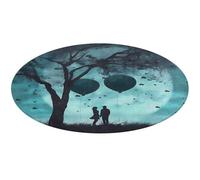 Tappeto rotondo con silhouette di coppia, lavabile, antiscivolo, per soggiorno, morbido, lavabile, per camera da letto, moderno, tappetino da yoga per stanza, ufficio, casa, regalo, 60 x 60 cm