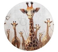 Tappeto rotondo con simpatico cartone animato divertente giraffe, lavabile, antiscivolo, per soggiorno, morbido, lavabile, per camera da letto, moderno, tappetino da yoga, per stanza, ufficio, casa