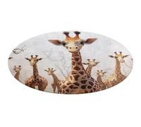 Tappeto rotondo con simpatico cartone animato divertente giraffe, lavabile, antiscivolo, per soggiorno, morbido, lavabile, per camera da letto, moderno, tappetino da yoga, per camera da letto, ufficio