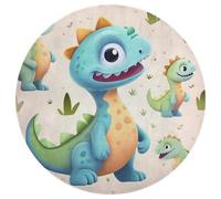 Tappeto rotondo con simpatico dinosauro, lavabile, antiscivolo, per soggiorno, morbido, lavabile, per camera da letto, moderno, per yoga, ufficio, casa, regalo, 80 x 80 cm