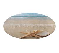 Tappeto rotondo con stelle marine e conchiglie da spiaggia, morbido e assorbente, tappetino da bagno per ingresso, antiscivolo, tappetino per porta anteriore e posteriore, 60 x 60 cm, per camera da