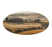 Tappeto rotondo con vista sul tipico paesaggio toscano, antiscivolo, morbido, lavabile, assorbente, per cucina, camera da letto, bagno, decorazione per la casa, 61 x 61 cm